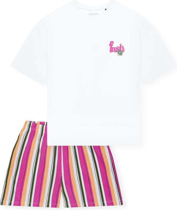 bunt gestreift, Weiss