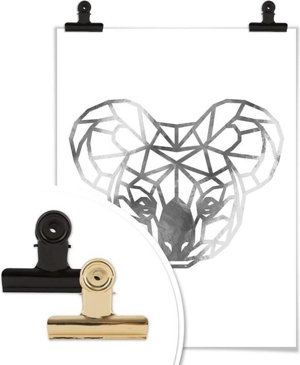 Actual product image Trenddeko Origami Koala - Silver Look (40 x 50 cm)