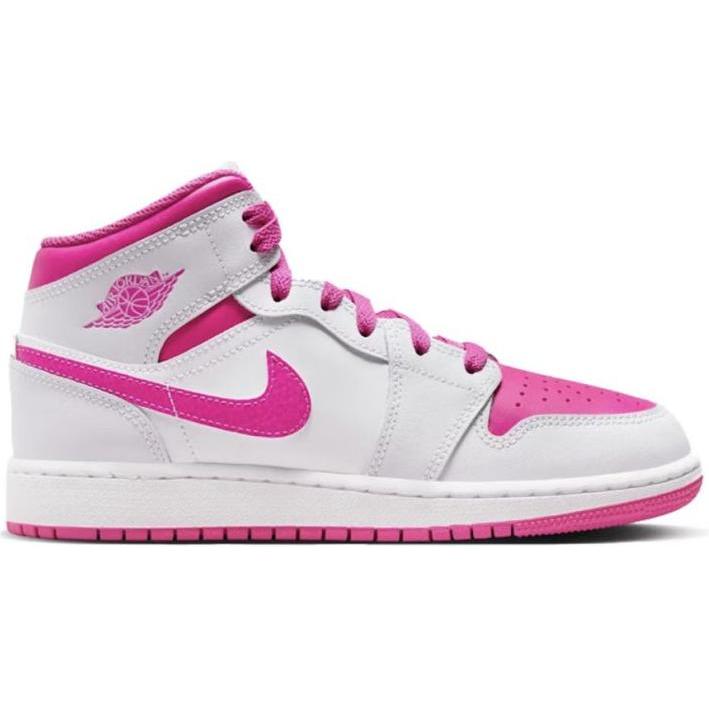 Air Jordan, Donne, Sneaker, Women's 1 Mid GS Pink Sneakers - FD8780-500, Bianco, Pink, (39)