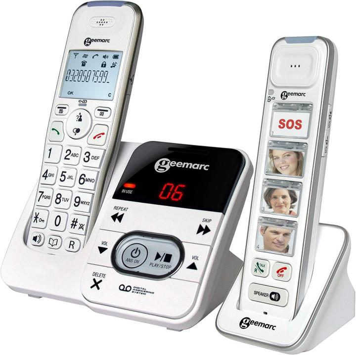 Geemarc PACK Mobility 295 Draadloze seniorentelefoon Antwoordapparaat, fototoetsen Verlicht display Wit