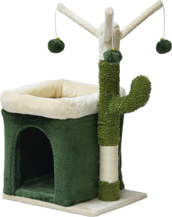 Immagine prodotto Fudajo Tiragraffi cactus 70cm tiragraffi per gatti albero per gatti albero da arrampicata per gatti (70 cm, Verde e beige)