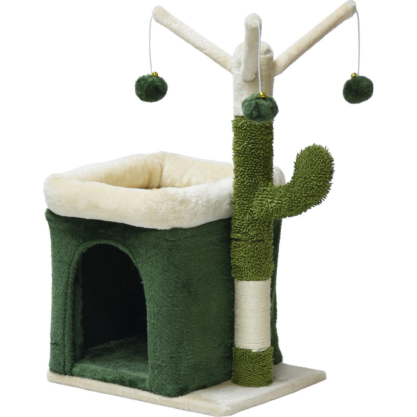 Thumbnail - Fudajo Kratzbaum Kaktus 70cm Katzenkratzbaum Katzenbaum Kletterbaum Katze (70 cm, Grün und Beige), Katzenbaum