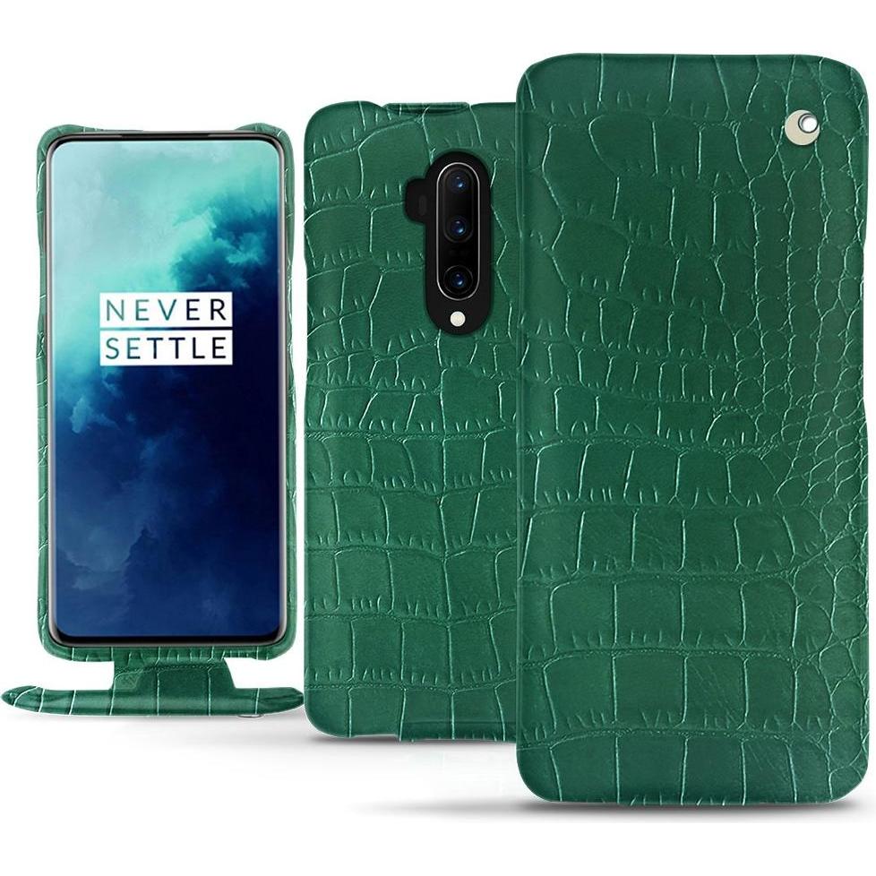Thumbnail - Noreve Lederschutzhülle vertikal (OnePlus 7T Pro), Smartphone Hülle, Grün