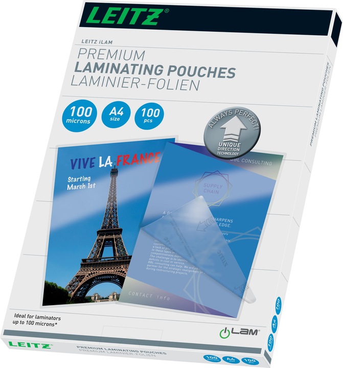 Productafbeelding Leitz Lamineerfilm (A4, 100 Stuk, 100 µm)
