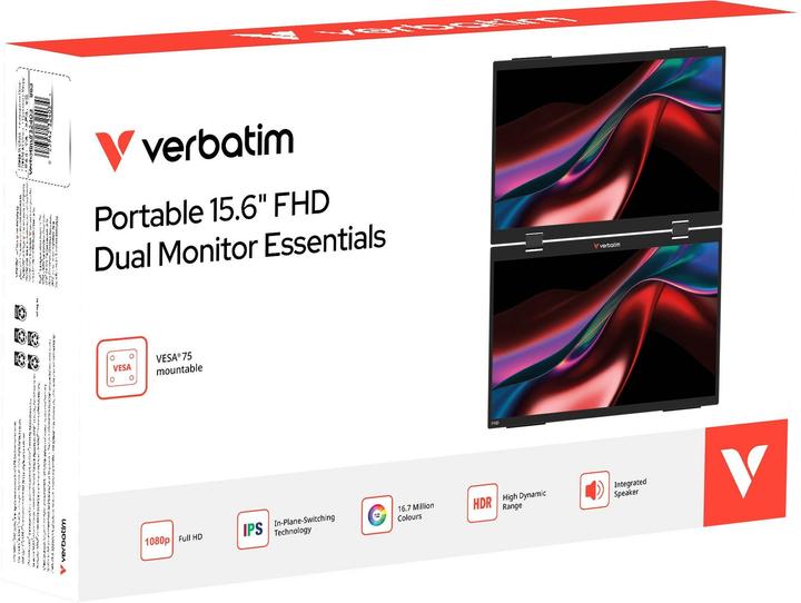 Image du produit Verbatim Portable 15.6" FHD Dual Monitor (1920 x 1080 pixels, 15.60")