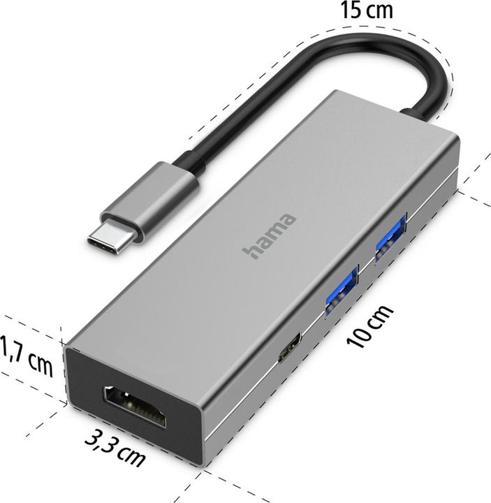 Actual product image Hama USB-C-Multiport Adapter (USB-C, 1 Ports)