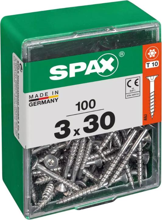 Produktbild Spax DIY Universal Senkkopf T-STAR plus TGW WIROX A9J 3x30 M 100 St. (100 Schrauben pro Stück)