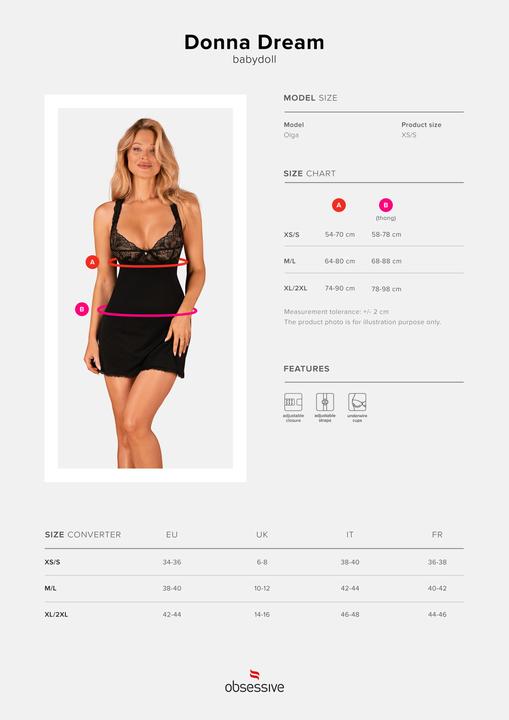 Actual product image Obsessive Donna Dream Babydoll Xl/Xxl (XL, XXL)