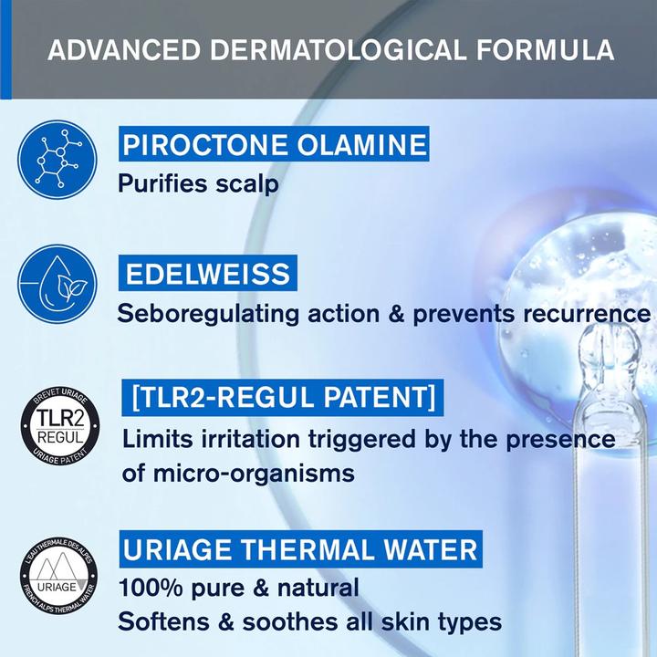 Actual product image Uriage DS Hair Soft Balancing Shampoo (Liquid shampoo, 500 ml)