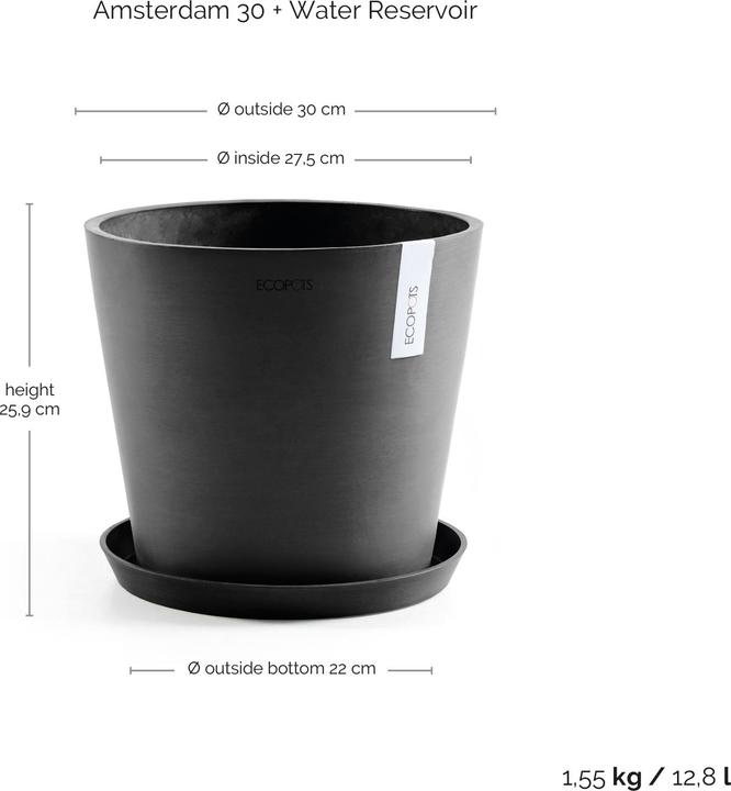 Image du produit Ecopots Amsterdam + Wasserbehälter (30 cm)