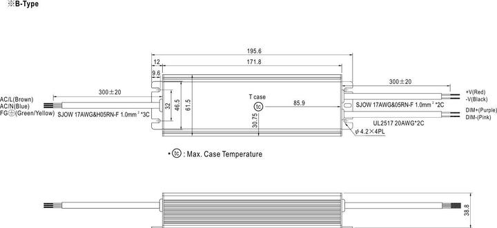 Actual product image MeanWell MEAN WELL HLG-80H-48B, 80 W, IP20, 90 - 305 V, 48 V, 61,5 mm, 195,6 mm