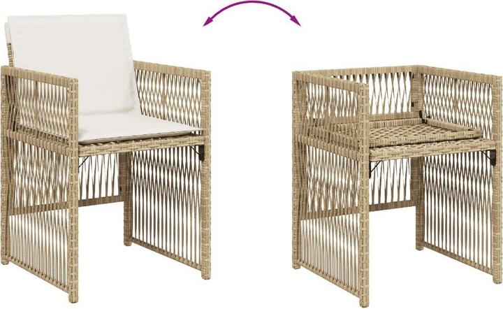 Actual product image vidaXL Garden furniture dining set garden set seating group 5 pcs. beige poly rattan (110 cm)