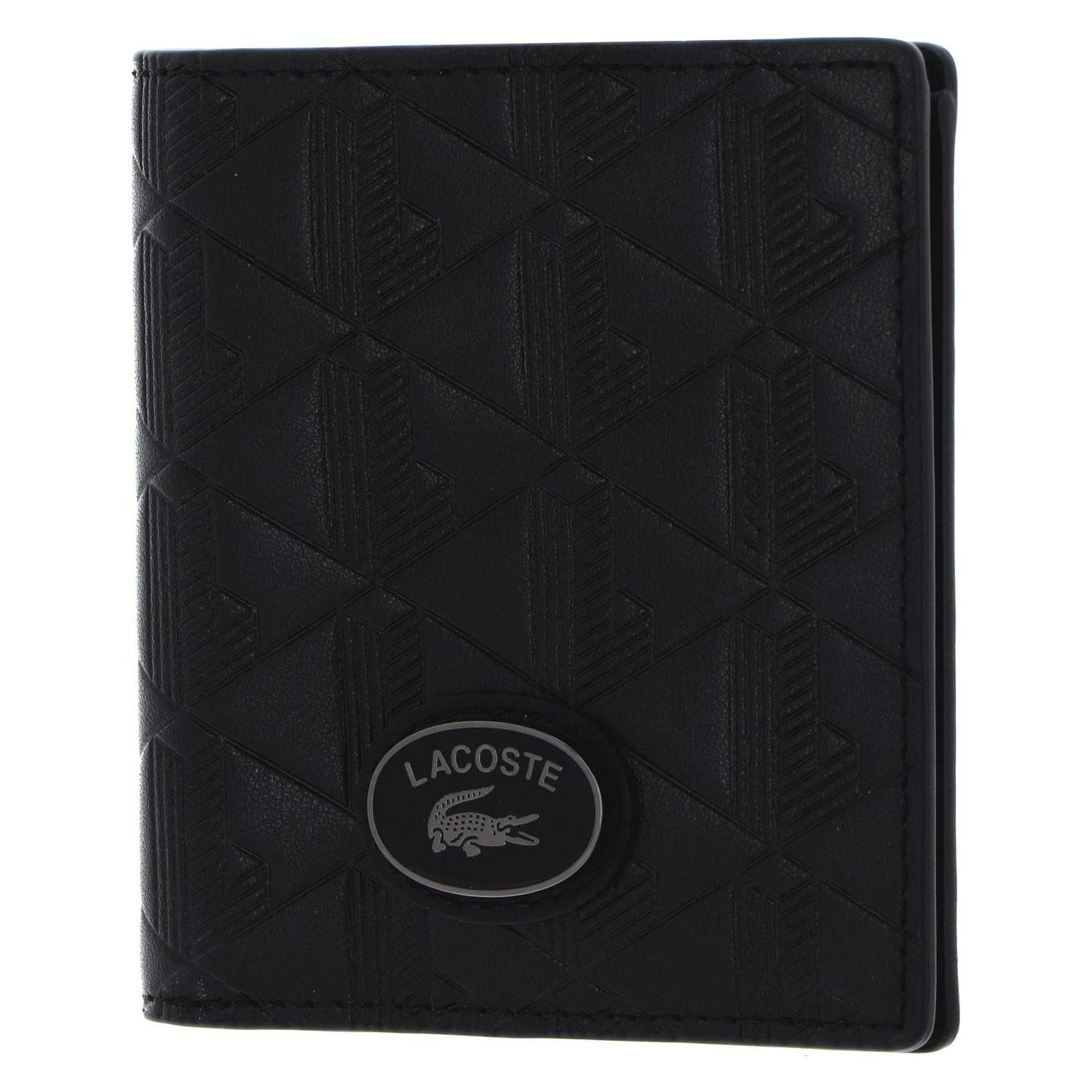Lacoste, Herren, Portemonnaie, Nomogramme Compact Wallet, Schwarz