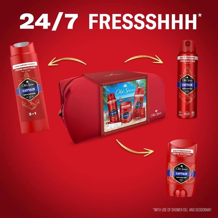 Produktbild Old Spice Captain Kinkekomplekt Reisikotis (Rasierset)