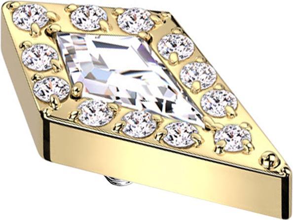 Image du produit Star Piercing Dermal Anchor diamant doré grand cristal argenté (sans laiton, Titane)