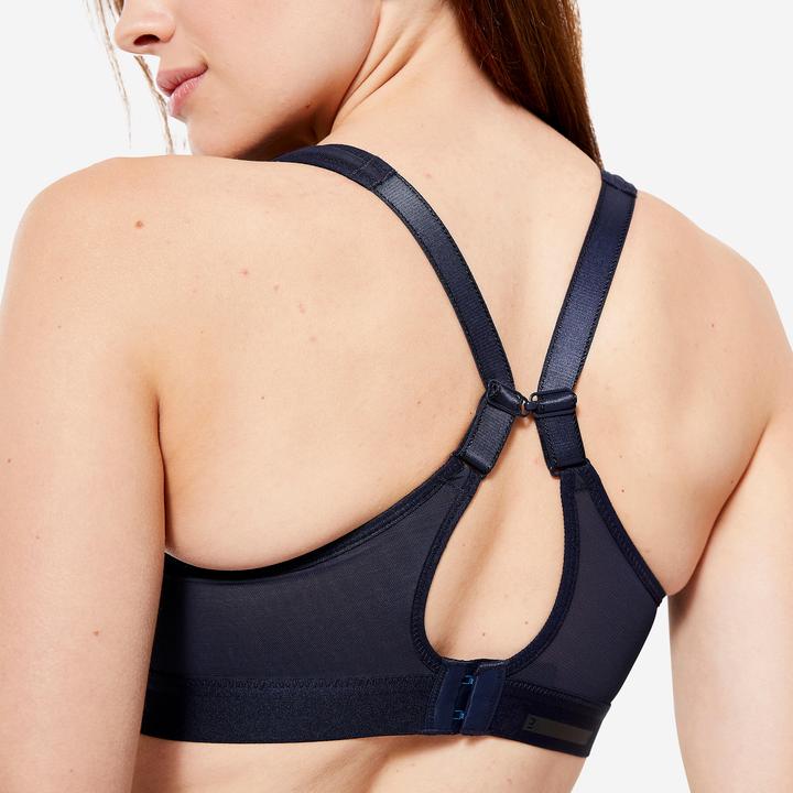 Produktbild Decathlon Sport-BH Bustier gekreuzte Träger starker Halt - blau (XL)