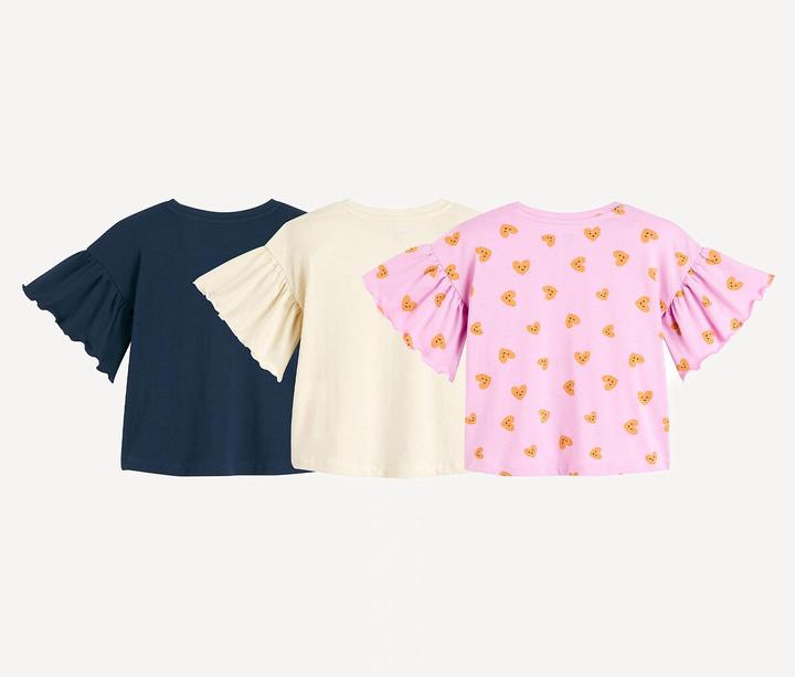 Actual product image La Redoute Collections 3er-Pack T-Shirts mit kurzen Volantärmeln (110)