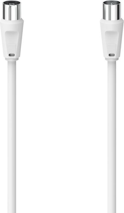 Actual product image Hama Antenna cable, coax plug - coax coupling, 10 m, 75 dB, white (75 dB, Antenna cable)
