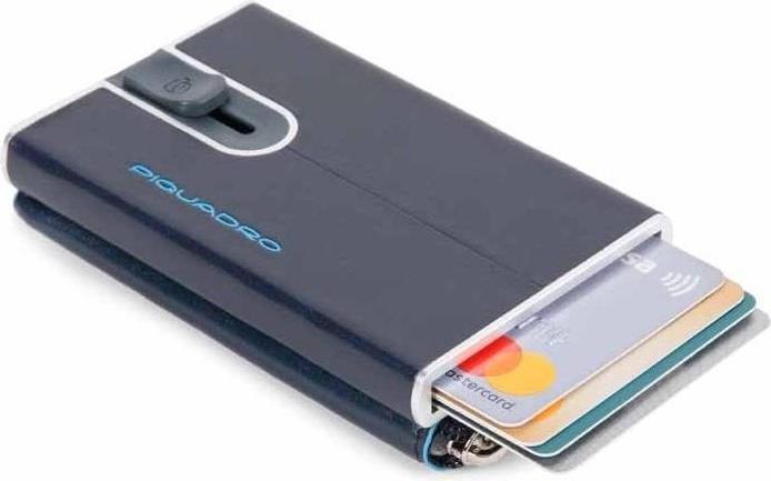 Immagine prodotto Piquadro Blue Square, Leather Card Holder, Square Sliding System with Zipp