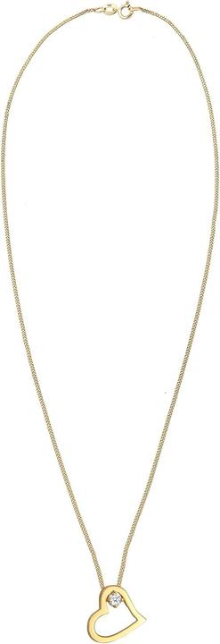 Actual product image Elli DIAMONDS Necklace Ladies Heart Linked with Diamond 003ct in 585 Yellow Gold Diamond (585 yellow gold, 45 cm)