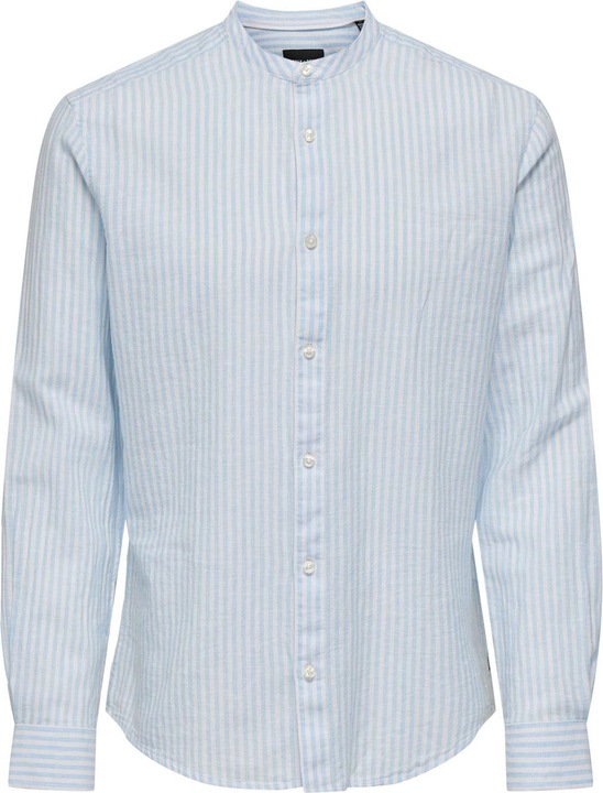 Only & Sons Onscaiden Ls Mao Stripe Linen Shirt Noos Hemd