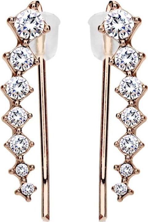 Immagine prodotto Star Piercing Orecchino Ear Climber oro rosa con quadrati e cristalli argento (Ottone)