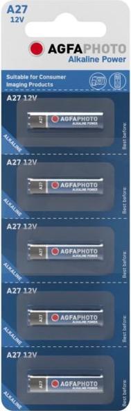 Actual product image AGFAPHOTO alkaline battery 12V, 27A-LR27A, blister 5pcs (5 pcs., A27)