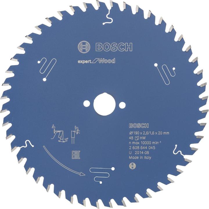 Produktbild Bosch Professional Zubehör Kreissägeblatt Expert for Wood, 190 x 20 x 2,6 mm, 48