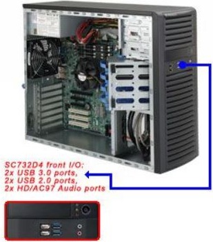 Actual product image Supermicro Server Geh Super Micro MT/2x600W/4x 3.5" SC732i-600B