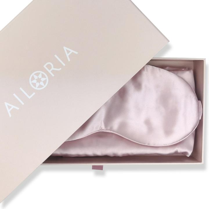 Actual product image Ailoria BEAUTY SLEEP SET Silk Zipper Pillowcase (40x60) (pink) with eye mask (Bedding set, 60 x 40 cm)