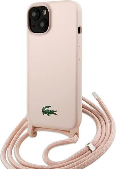 Produktbild Lacoste LCHCP15SSCCRLP iPhone 15 / 14 / 13 6.1" jasnoróżowy/light pink hardcase Silicone Cord (Apple iPhone 15)