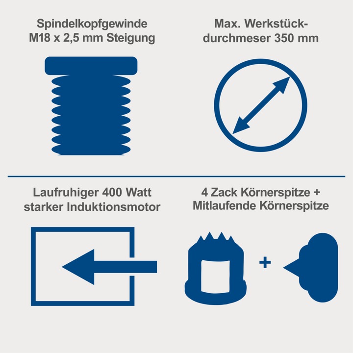 Productafbeelding Scheppach Houtdraaimachine 1000 mm, 4 snelheden incl. voorplaat & 2 houtdraaibeitels