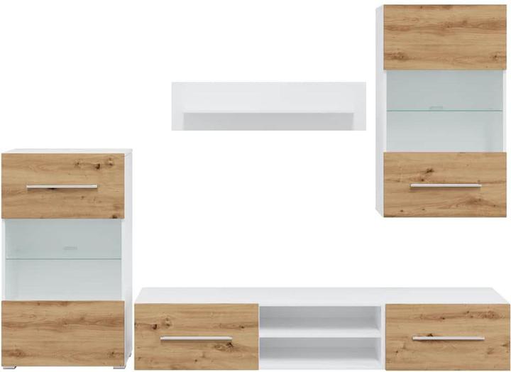 Produktbild vidaXL 5-tlg. Wohnwand mit LED-Beleuchtung Artisan-Eiche Holzwerkstoff