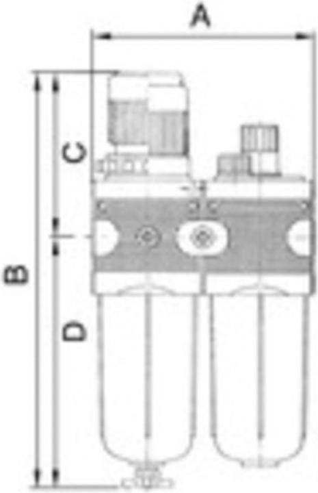 Actual product image Riegler Maintenance unit MULTIFIX thread G 1/2 ″ semi-automatic BG III 2-piece 3500 l/min width 134.8 mm