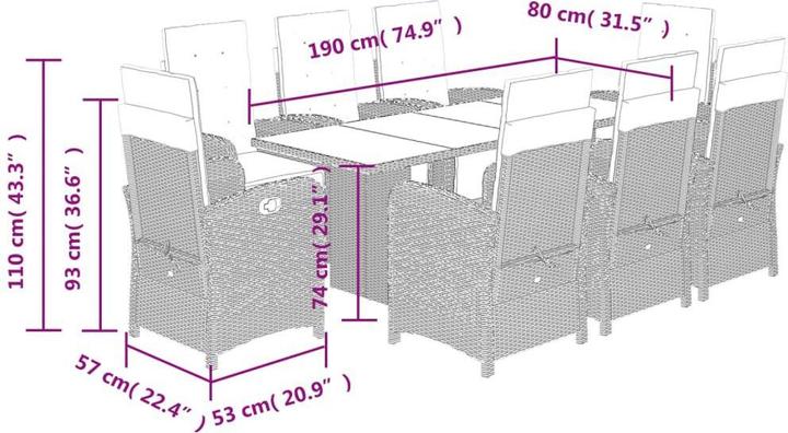 Produktbild vidaXL Garten Essgruppe