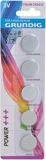 Actual product image Grundig Battery Button cell CR2032 3V Lithium 5 pieces (5 pcs., CR2032, 200 mAh)