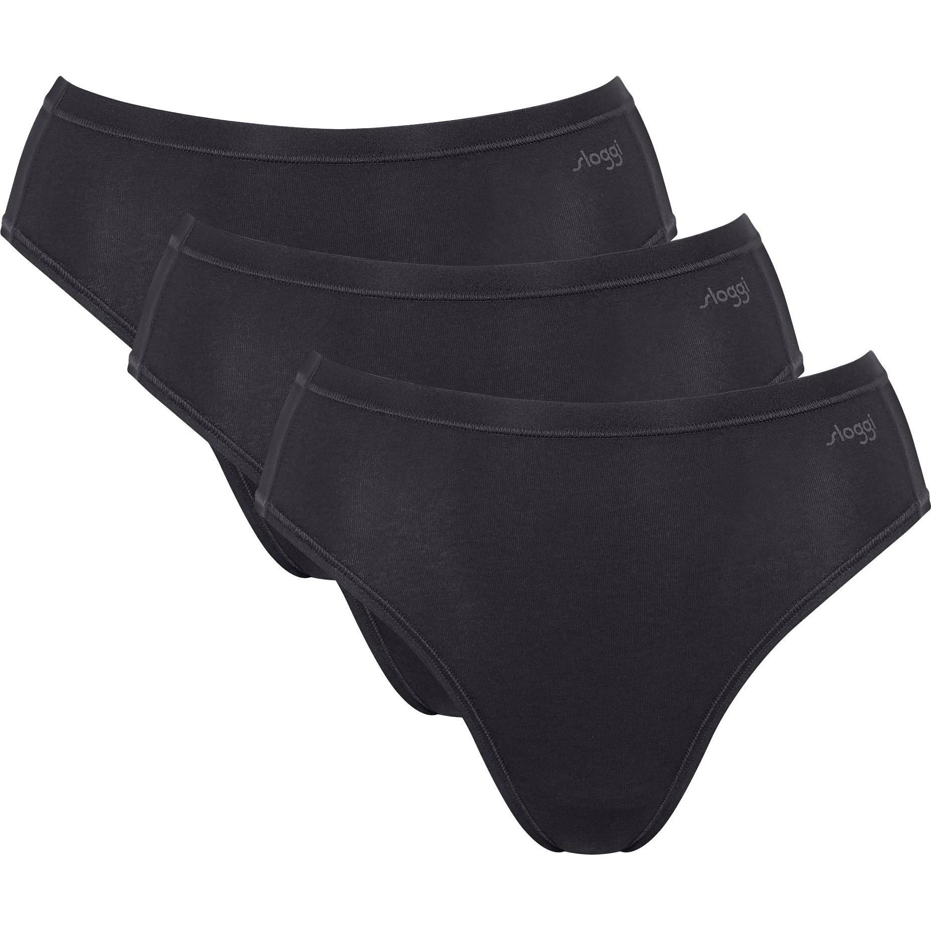 Sloggi, Damen, Unterhosen, 3er Pack GO Daily Cotton Tai Slip, Schwarz, (XL, 3er Pack)