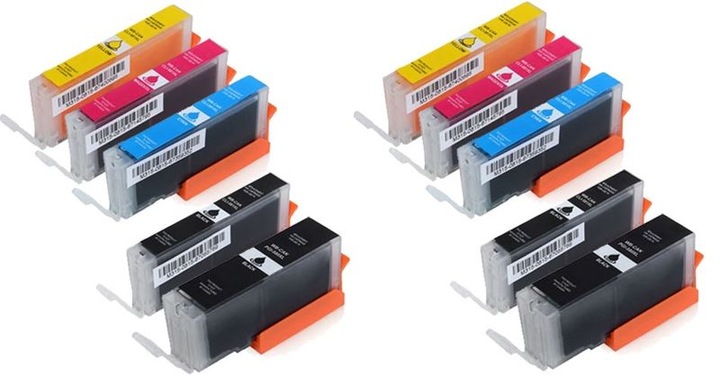 Actual product image Hermex Compatible Canon Pixma TS6351 Replacement Ink Cartridges (M, Y, C, PGBK, FC)