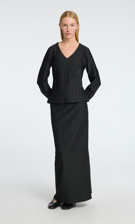 Actual product image Selected Femme Pinstripe top with V-neck (XXL)
