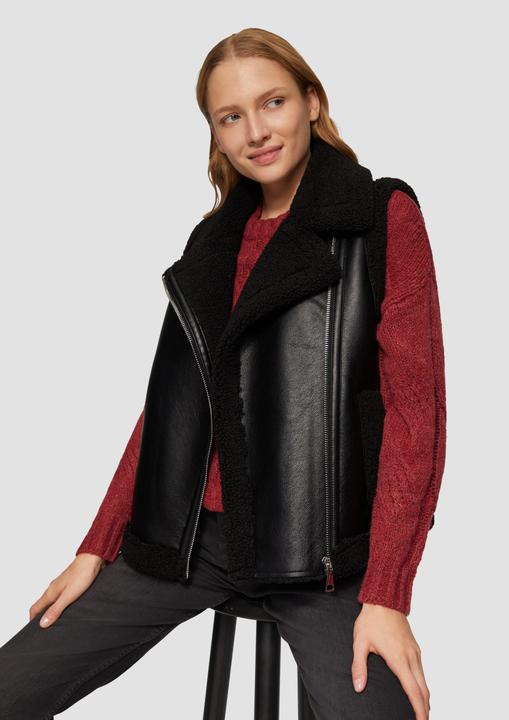 Produktbild S.Oliver Outdoor-Weste Weste aus Lederimitat mit Teddyplüsch (36)
