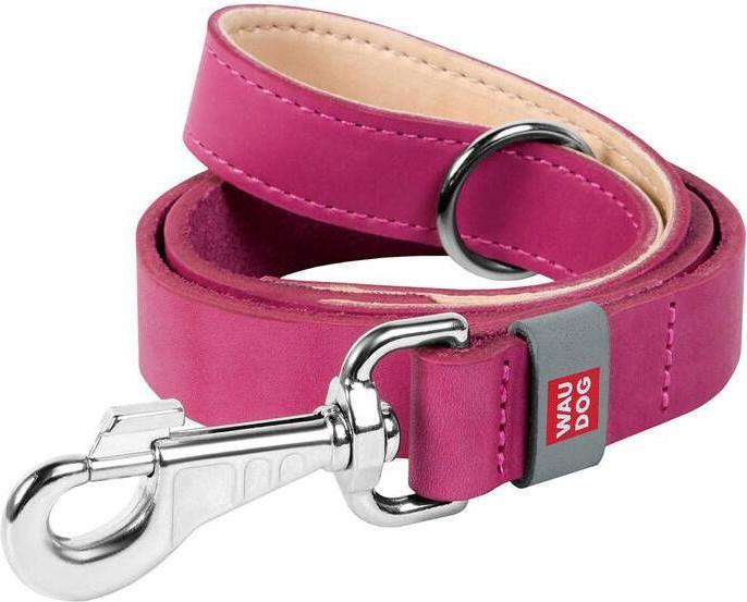 Produktbild Waudog natural leather dog leash 25 mm wide, 122 cm long pink (25, Hund, Allgemein)