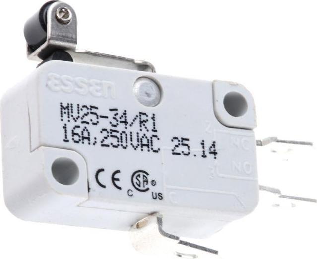 Produktbild RS PRO Mikroschalter Kurzer Rollenhebel-Betätiger Schnellverbindung, 16 A @ 250 V ac, 1-poliger Wech