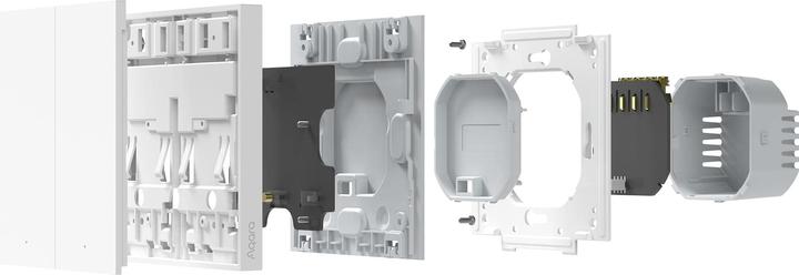 Actual product image Aqara Smart Wall Switch H1 White No Neutral, Double Rocker (Zigbee)