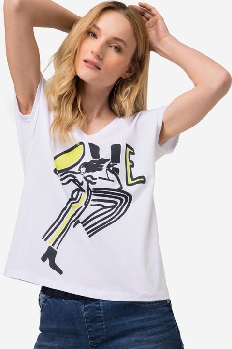 Actual product image Laurasøn T-Shirt, oversized, LOVE, V-Ausschnitt (S)