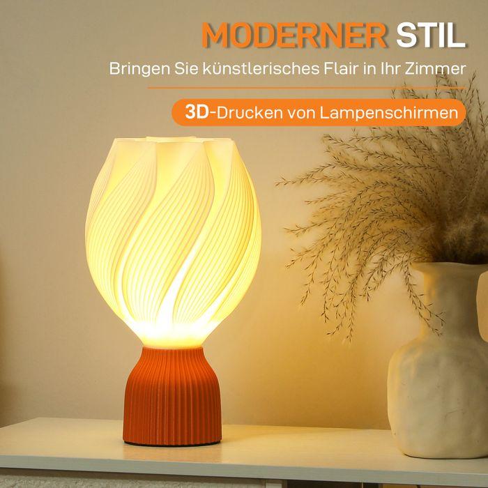 Actual product image Swisshandel24 Tischlampe, LED Tischleuchte mit 3D-Druck blütenähnlichen Lampenschirm Weiss (450 lm, E27)