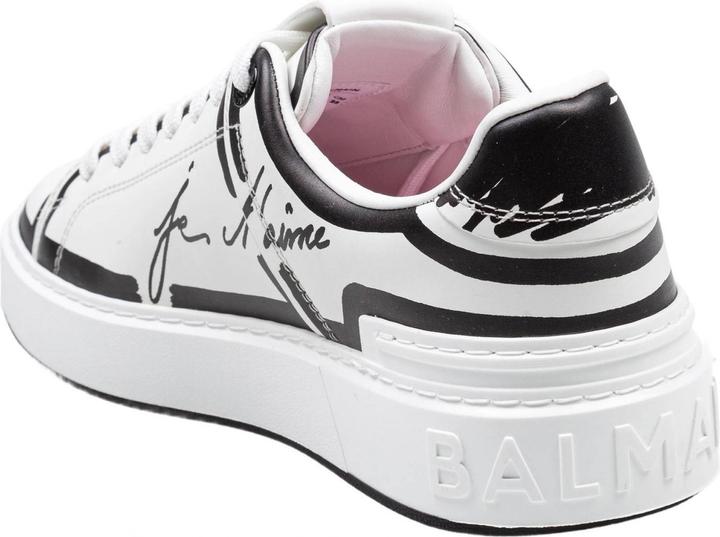 Produktbild Balmain b-court calf leather sneakers color black and white (36)