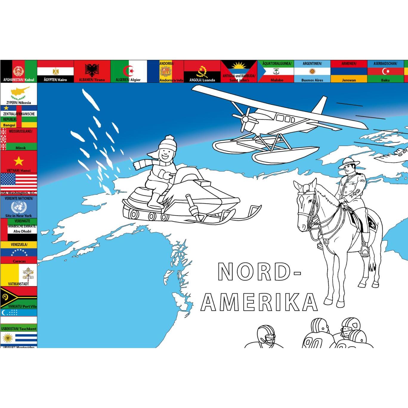 Thumbnail - Malkarte Welt Poster, Landkarte