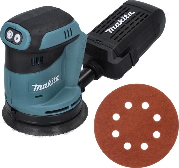 Produktbild Makita DBO 180 Z Akku Exzenterschleifer 18 V 125 mm + 50x Schleifpapier K 320 - ohne Akku, ohne Lade (Exzenterschleifer)