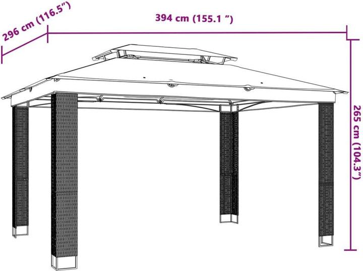 Produktbild vidaXL Pavillon (394 cm, 296 cm)