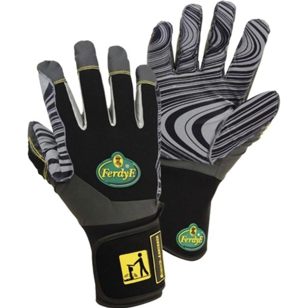 FerdyF., Schutzhandschuhe, Mechanics Anti-Vibrationshandschuhe FerdyF grau/schwarz Gr.XL, lang (XL)